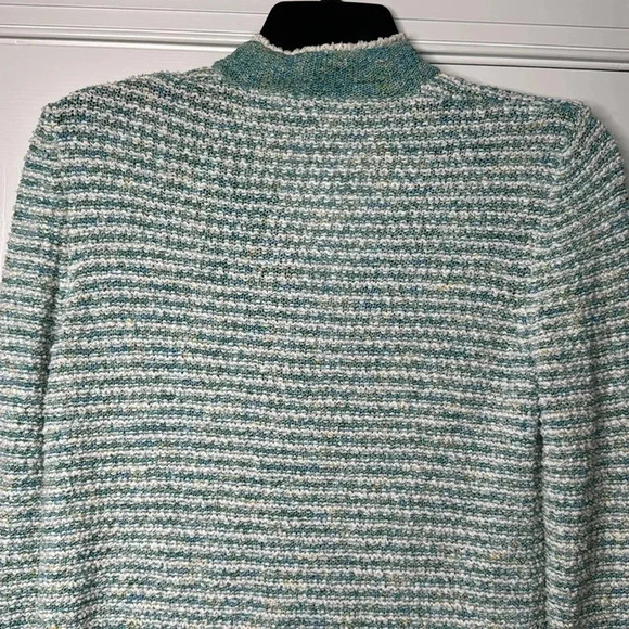 Amina Rubinacci-Italy Contone tweed jacket cardigan size 46 Large in blue/green - Picture 3 of 5